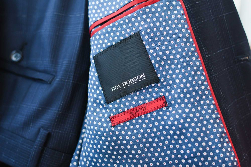 Чоловічий костюм Roy Robson Slim Fit, темно-синій в клітинку, р 52-54.