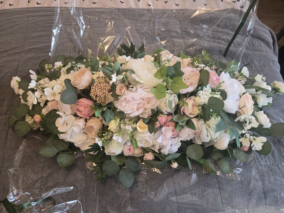Girlanda, kompozycja kwiatowa, ślubne, na stół
