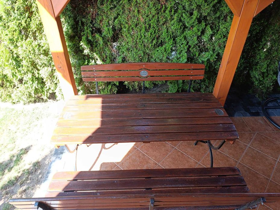 zestaw ogrodowy Stół 150 + 2x ławka drewniany