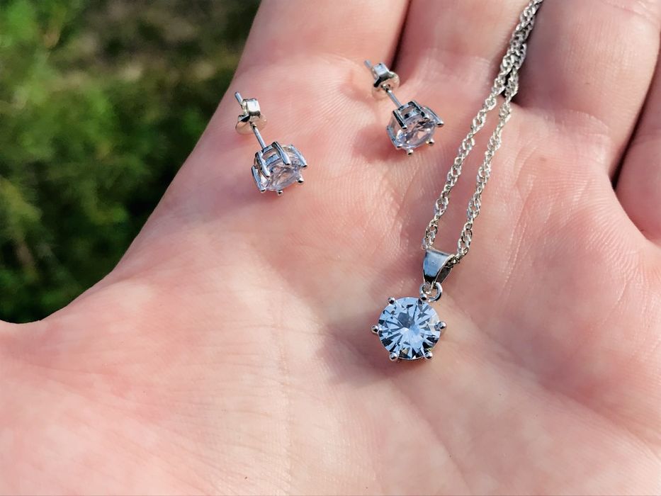 Серебряный комплект 925 пробы! Фианиты Swarovski / Скидка -70% !