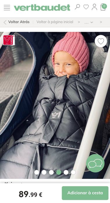 Capa forro de frio para carrinho de bebé