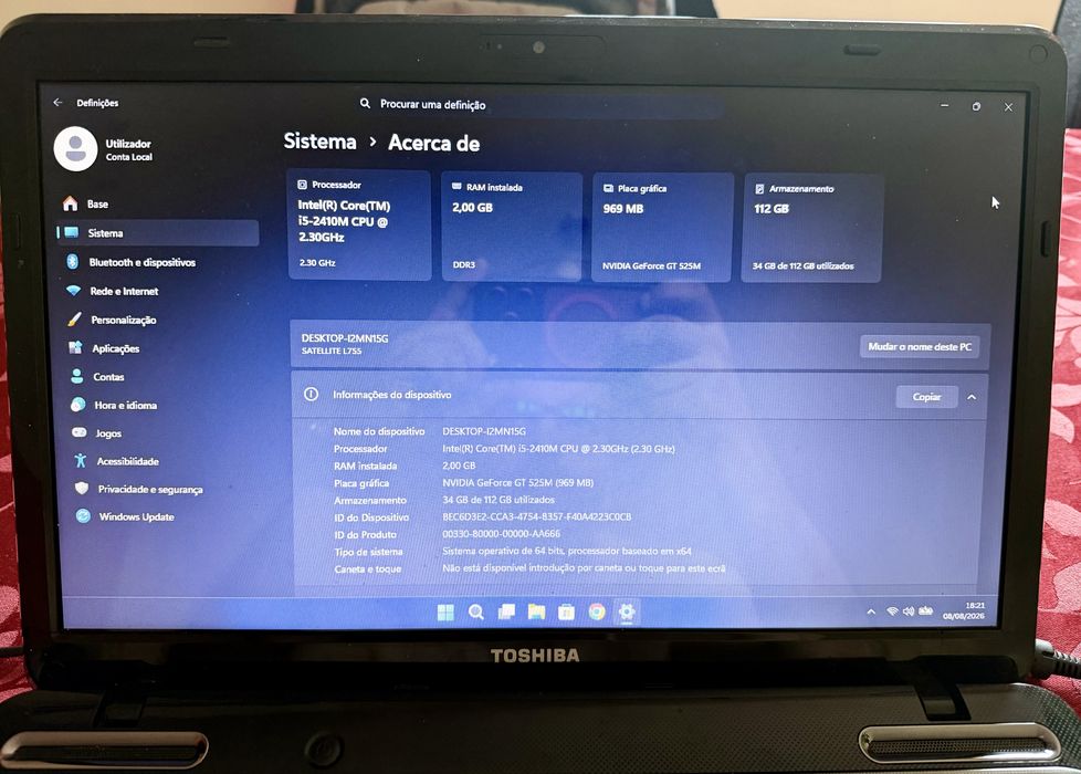 Portatil Toshiba L755 I5 com Geforce