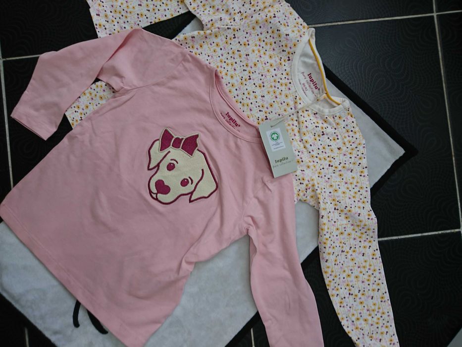 86 92 nowy komplet zestaw koszulek dla dziewczynki 2pak