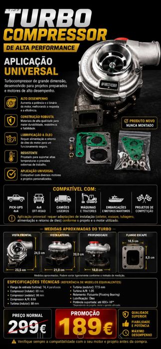 Turbo universal 299€. Oportunidade