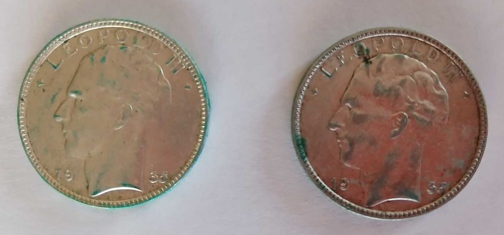 20 franków Leopold III 1935 srebro 2 sztuki