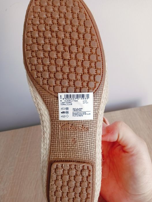 Buty wsuwane, espadryle Clarks, r. 38
