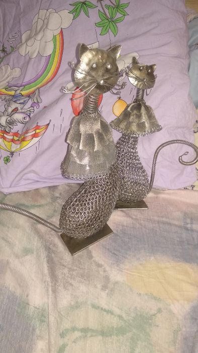 статуэтка фигурка 2 кошка кот все-металл большие кипр ручная работа