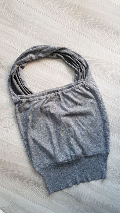 Srebrna bluzka imprezowa