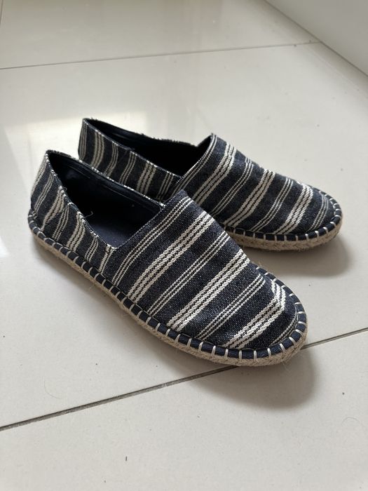 Espadryle ZARA rozmiar 42 granatowe w beżowe paski