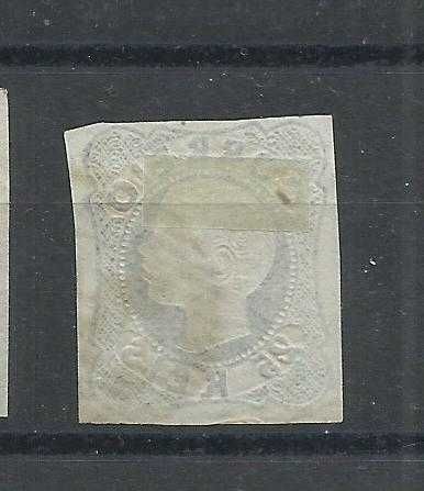 Selos portugueses - 1 selo 25 Reis D. Pedro V, cabelos anelados