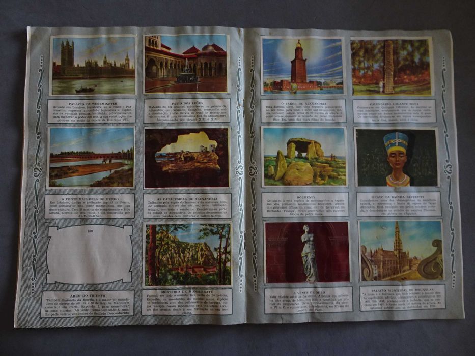 Caderneta de cromos Maravilhas do Mundo (faltam 11 cromos)