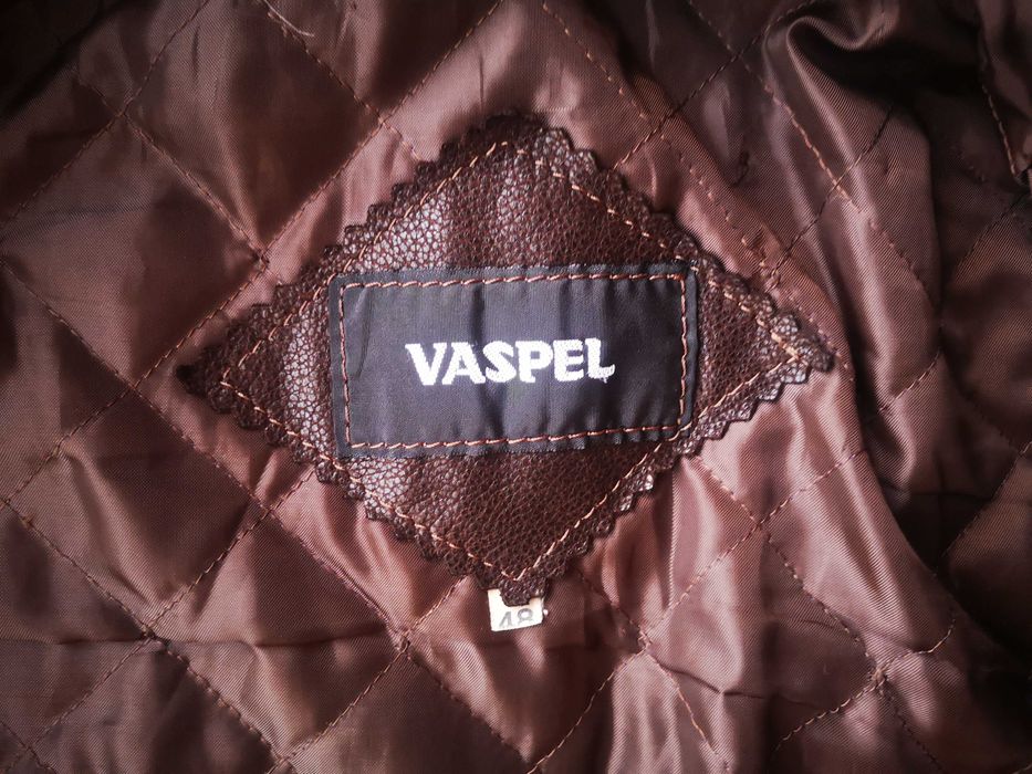 Casaco castanho de pele genuína-Homem-Tamanho 48-Fabricado em Portugal