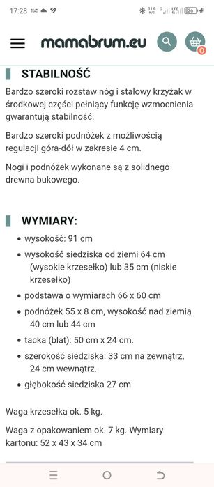 Krzesełko do karmienia