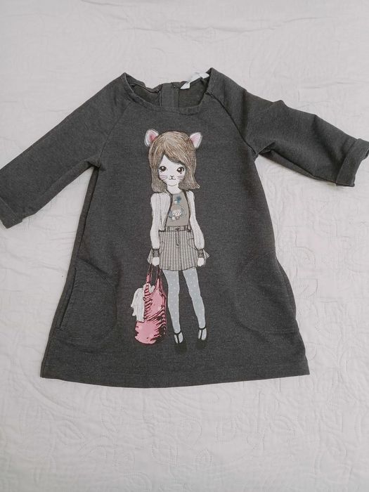 Śliczna sukienka tunika cieplejsza H&M 98/104 stan bdb