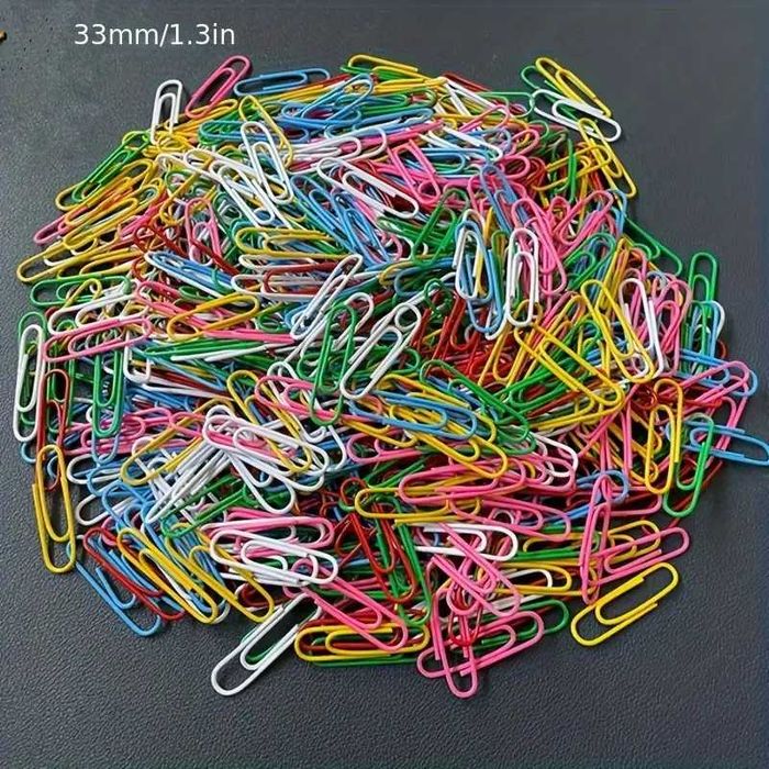 kolorowe spinacze 33mm 100 sztuk