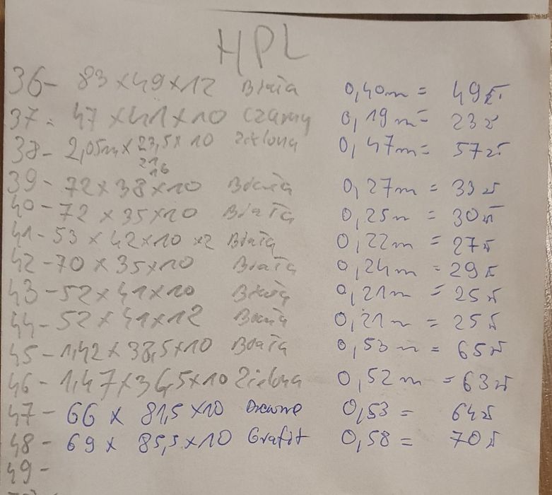 Hpl hpl płyty kolor