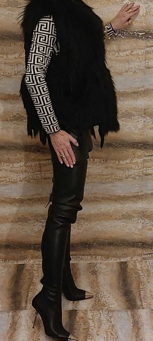 Piękna kamizela połaczenie lisa naturalnego z futrem z króliczka