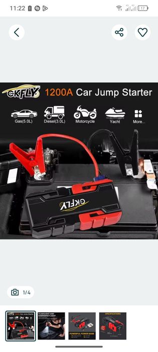 Booster - Arrancador de bateria 3000A