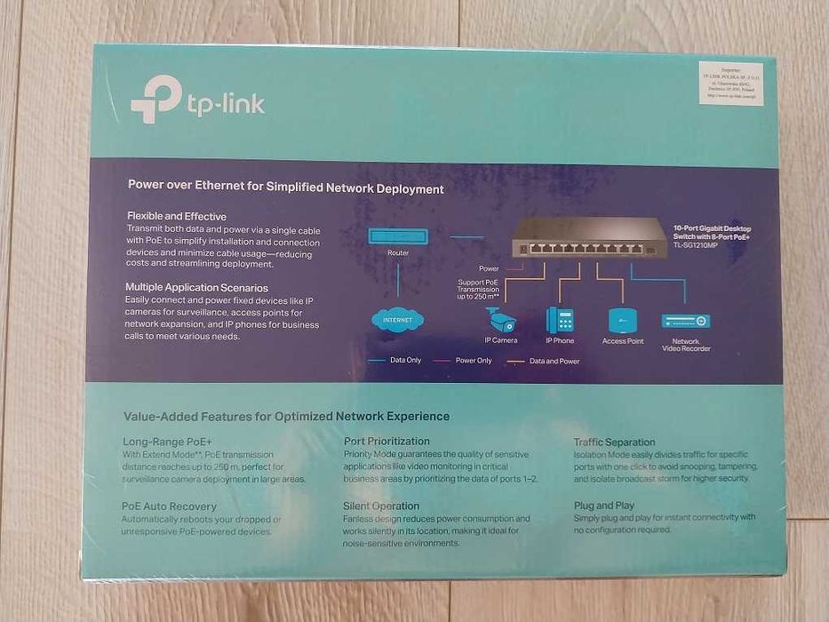 Switch TP-LINK TL-SG1210MP Gigabit Ethernet, 10 portów, Funkcja PoE
