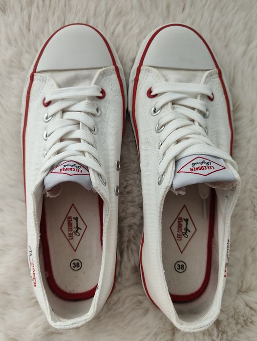 Trampki Lee Cooper na platformie białe r. 38 - założone raz