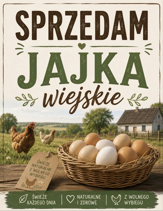 Jajka wiejskie 1,30zl/szt
