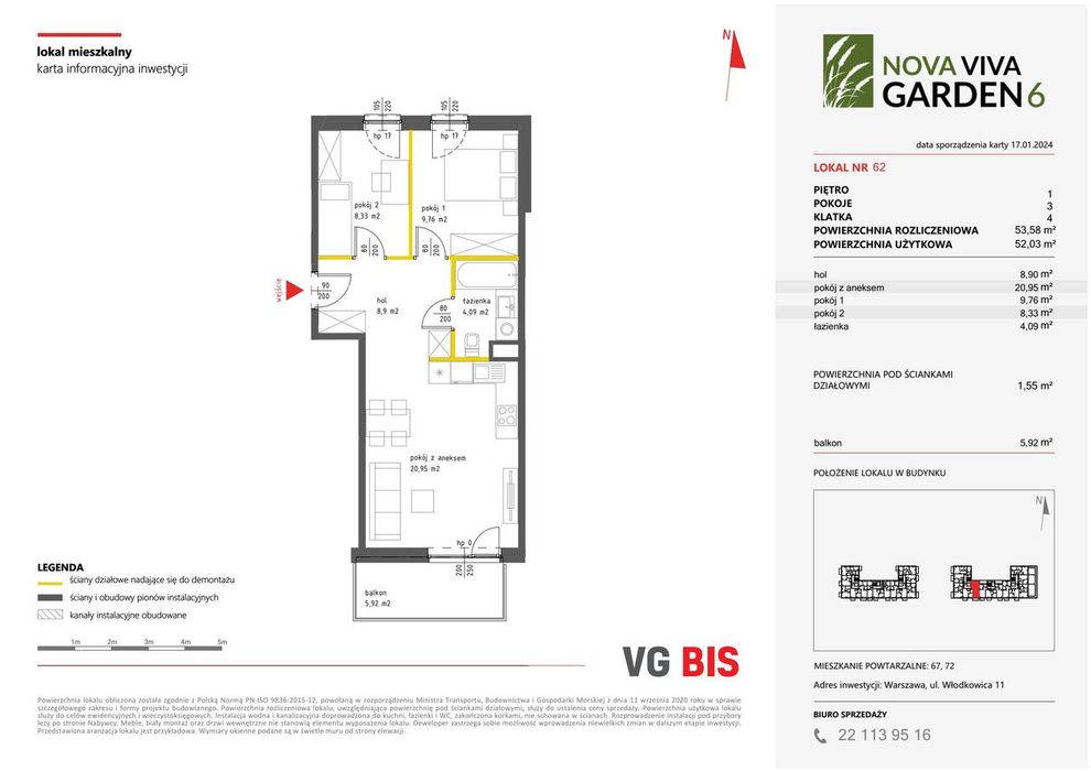 3-pokojowe mieszkanie 52m2 + balkon