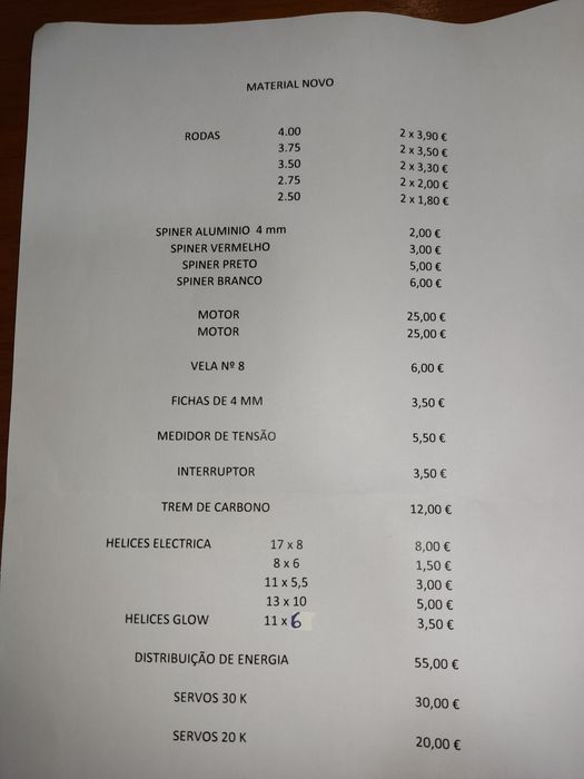 Vário material de aeromodelismo