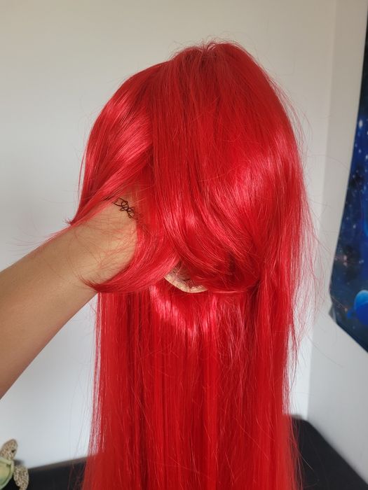 Peruka wig 60cm czerwona długa cosplay