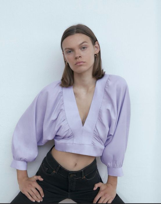 Блуза кофтинка zara льон віскоза xs s