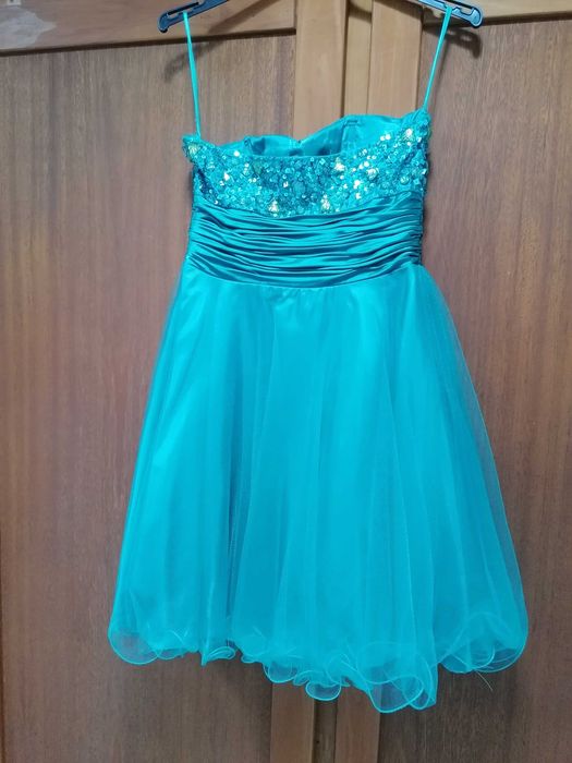 Vestido de cerimónia Azul Turquesa