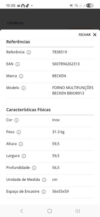 Forno elétrico Becken NOVO com garantia