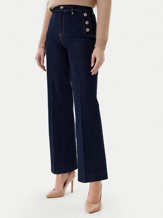 Guess ciemne jeansy slim z wysokim stanem i logo xs 2ca