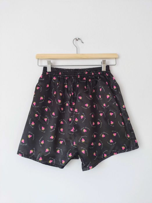 Czarne szorty spodenki piżamowe piżama C&A w owoce truskawki S