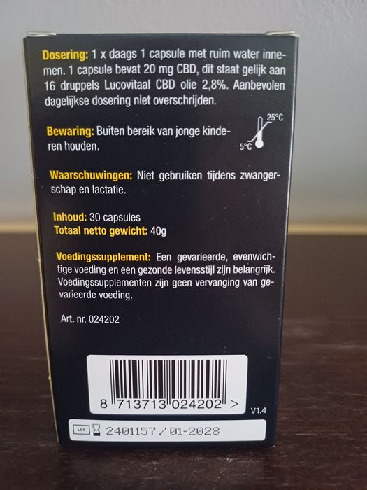 Lucovitaal Olej konopny CBD w kapsułkach CBD 20mg 30 Caps