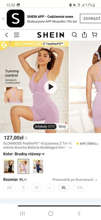 Kombinezon sportowy wyszczuplający brzuch