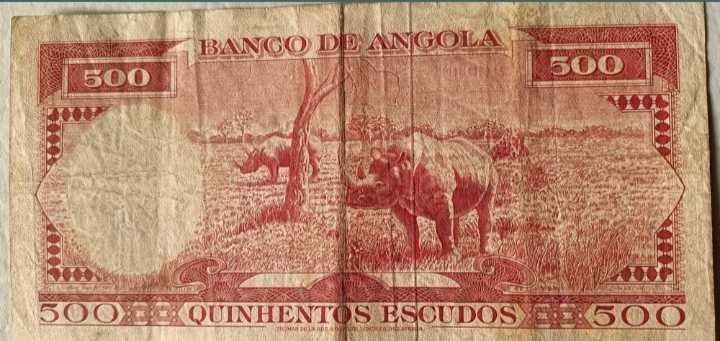 Nota Portuguesa 500 Escudos Circulada na Ex Colónia Ultramarina Angola
