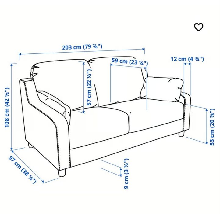 Sofá ikea Vinliden 3 lugares