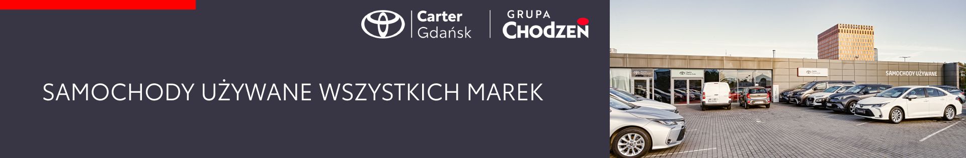 Autoryzowany dealer marki Toyota w Gdańsku - firma TOYOTA CARTER top banner