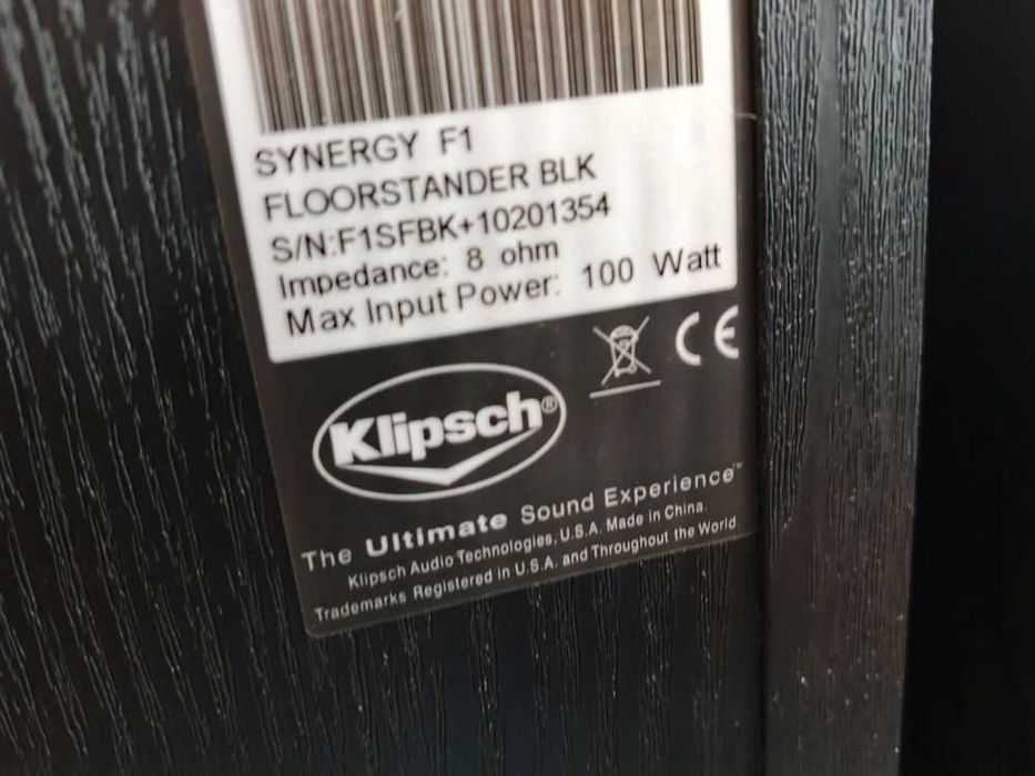 Wspaniałe Kolumny Podłogowe! Słupki KLIPSCH SYNERGY F1 /100W / 8Ω /93dB /Wysyłka!