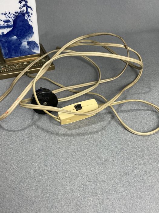 Настольная лампа фарфоровая, бронза