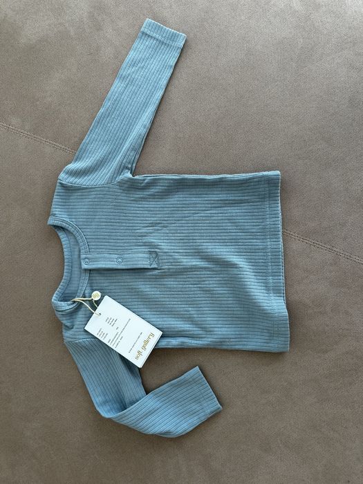 Лонгслів, голуба кофта, светр  на довгий рукав, в рубчик zara 68-74