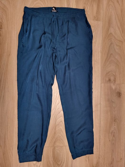 Spodnie z wiskozą, morska zieleń (turkus)