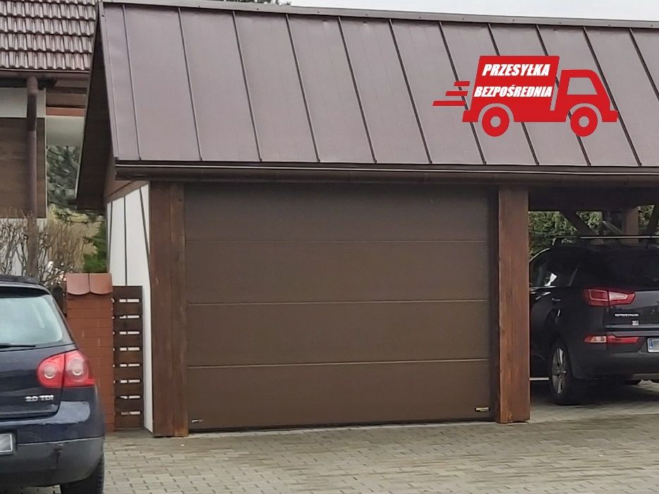 Brama garażowa segmentowa ocieplana 2500x2125 brąz z GWARANCJĄ
