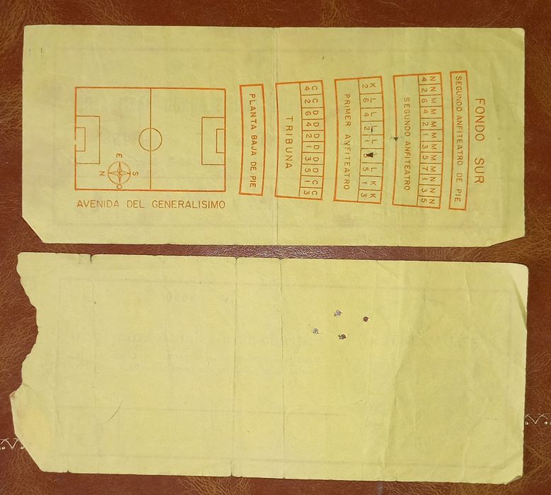 Bilhetes futebol Real Madrid-Porto 1979
