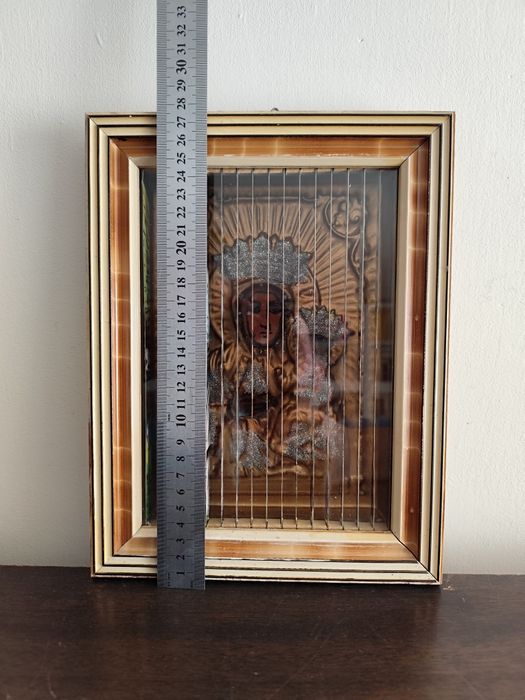 Obrazek Matki Boskiej Częstochowskiej 3D z lat PRL-u  religijny obraz