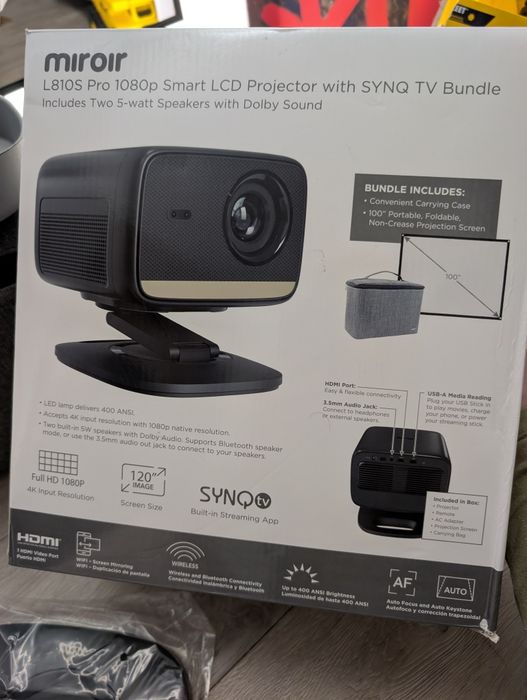 Проектор Miroir L810S Pro 1080p Sync TV Dolby Sound 400 Lumen