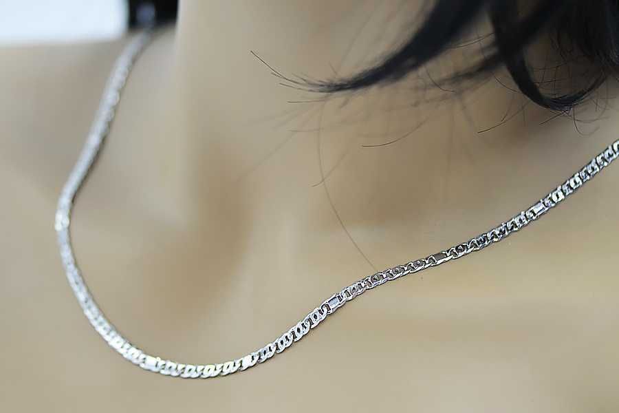 Łańcuszek z białego złota 14k 585 Tygrysie oko włoski cc065w Warszawa