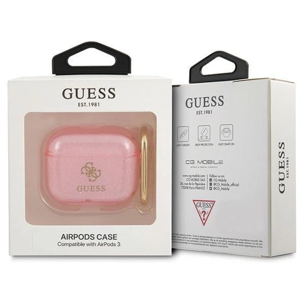 Etui Guess Glitter Collection na AirPods 3 - różowe
