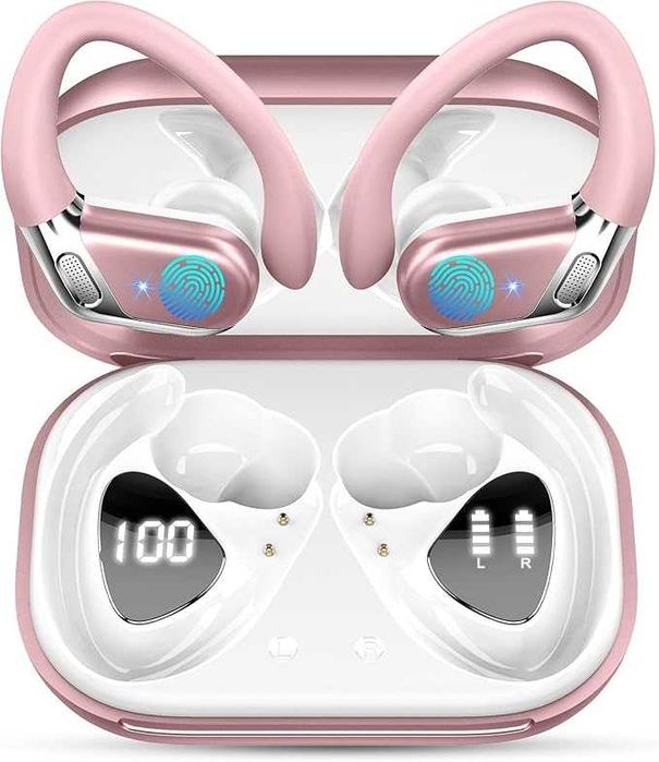 www.sklepAB2024.pl Słuchawki douszne Bluetooth 5.4 bezprzewodowe Chalvh B01 różowe