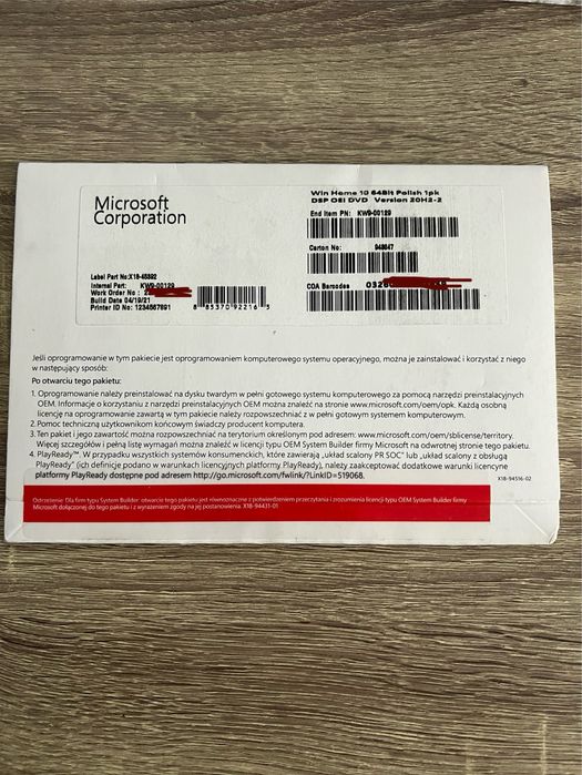 System operacyjny Windows 10 Home 64bit